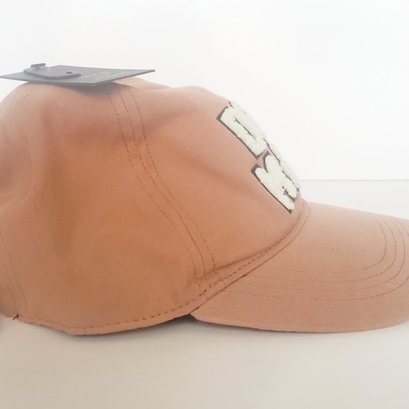 DOG MOM Cap Hat Muted Coral Taupe Sherpa Paw Applique Adjustable - Picture 5 of 5